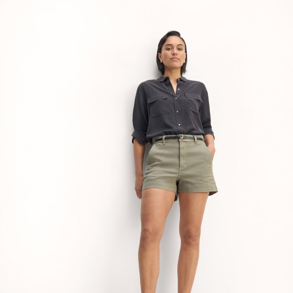 Everlane The Organic Way-High® Shortie Short Green Base - Size 00